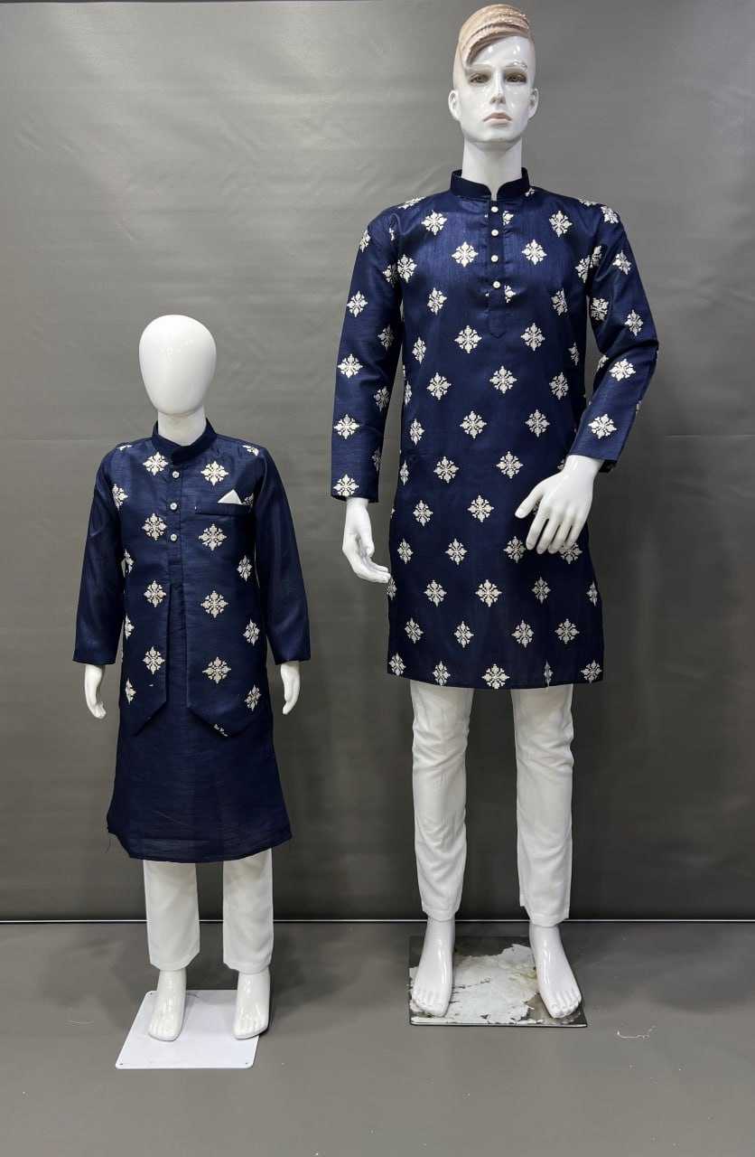 YNF PARBON SILK RBV GOLDEN WHOLESALE MENS & KIDS COMBO SET MANUFACTURER